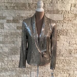 INC International Concepts Silver Sequin Jacket (NWT)